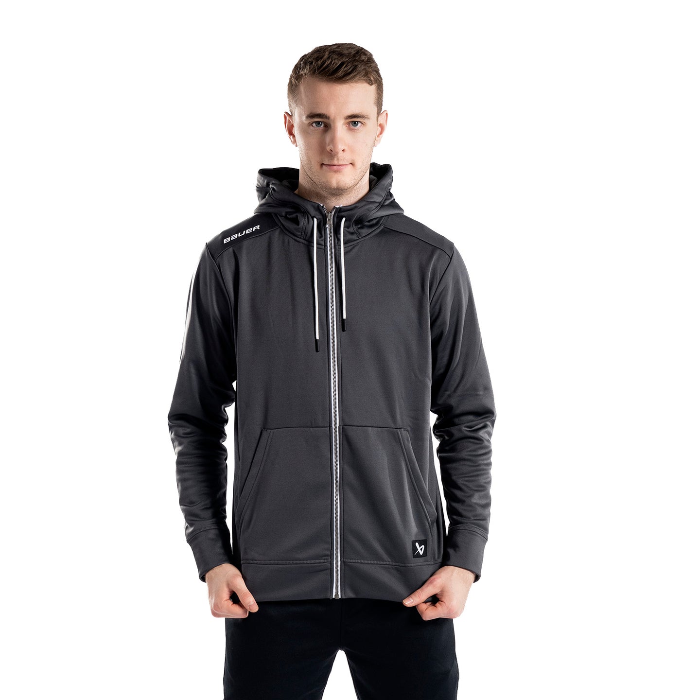 Bauer Fleece Zip Hoodie Team - grau - Sr.