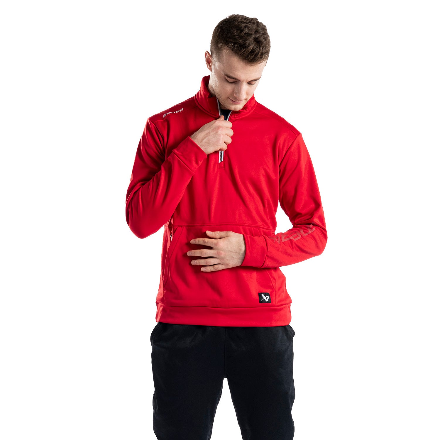 Bauer 1/2 Zip Fleece Team - rot - Sr.