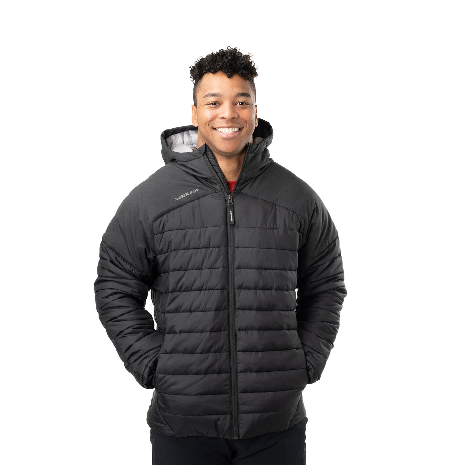 Bauer Team Puffer Jacke - schwarz - Sr.