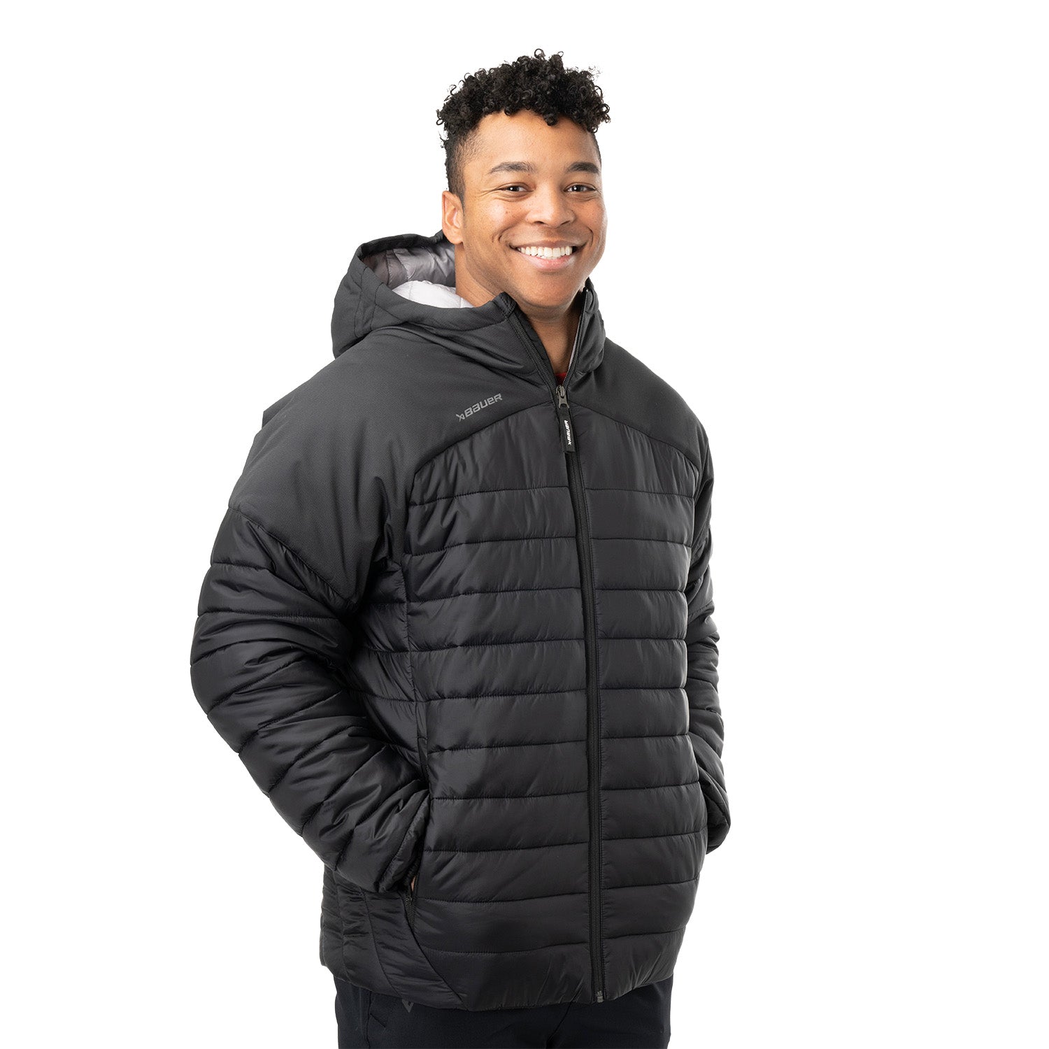 Bauer Team Puffer Jacke - schwarz - Sr.