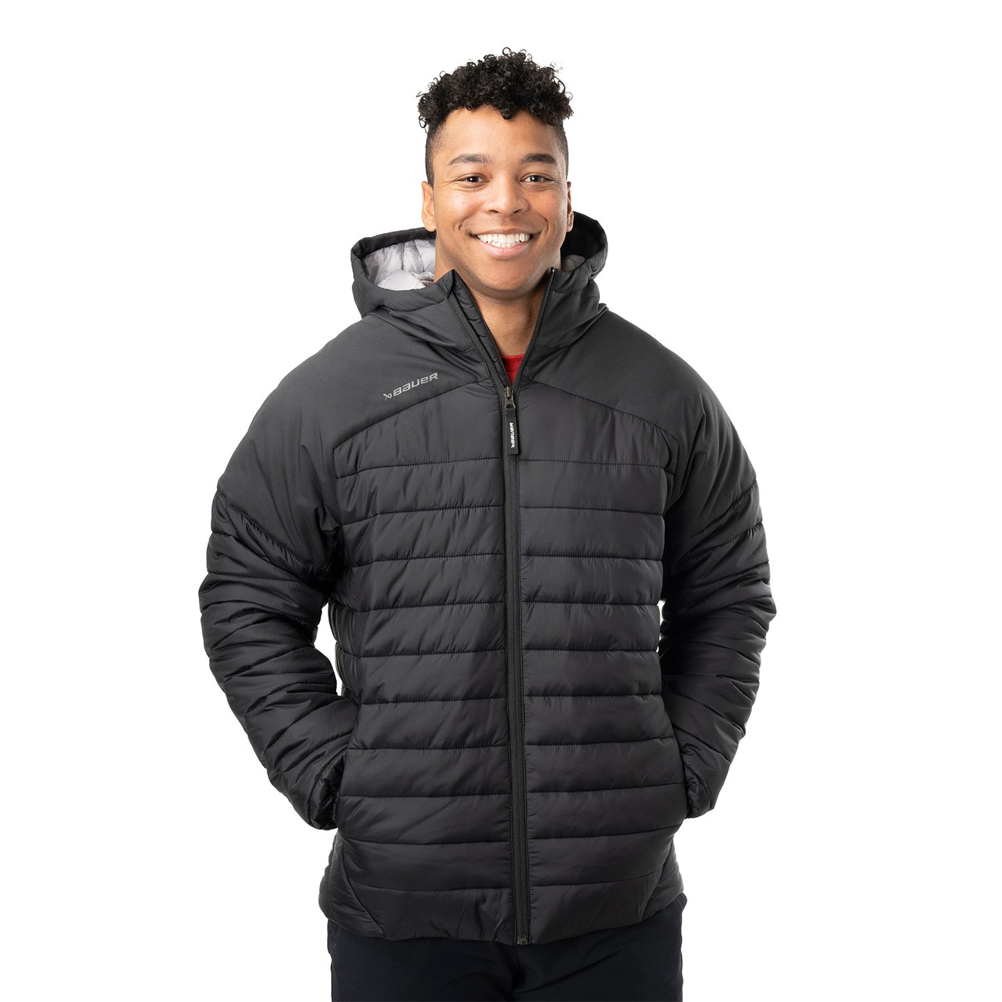 Bauer Team Puffer Jacke - schwarz - Yth.