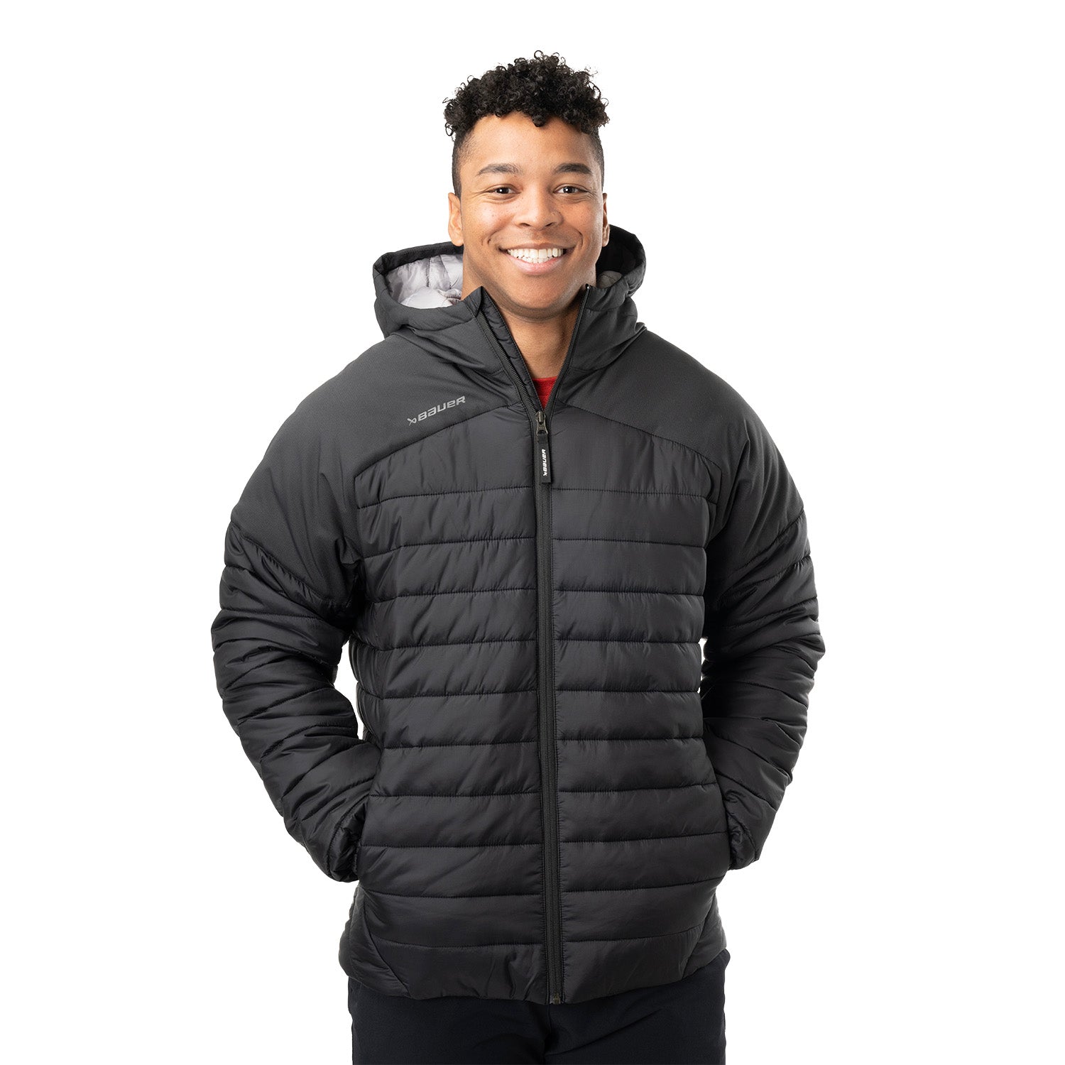Bauer Team Puffer Jacke - schwarz - Yth.