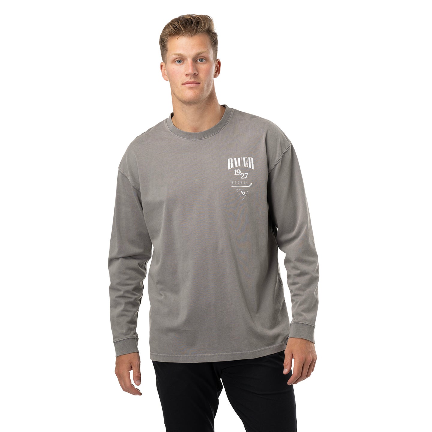 Bauer Longsleeve Acid Wash - grau - Sr.
