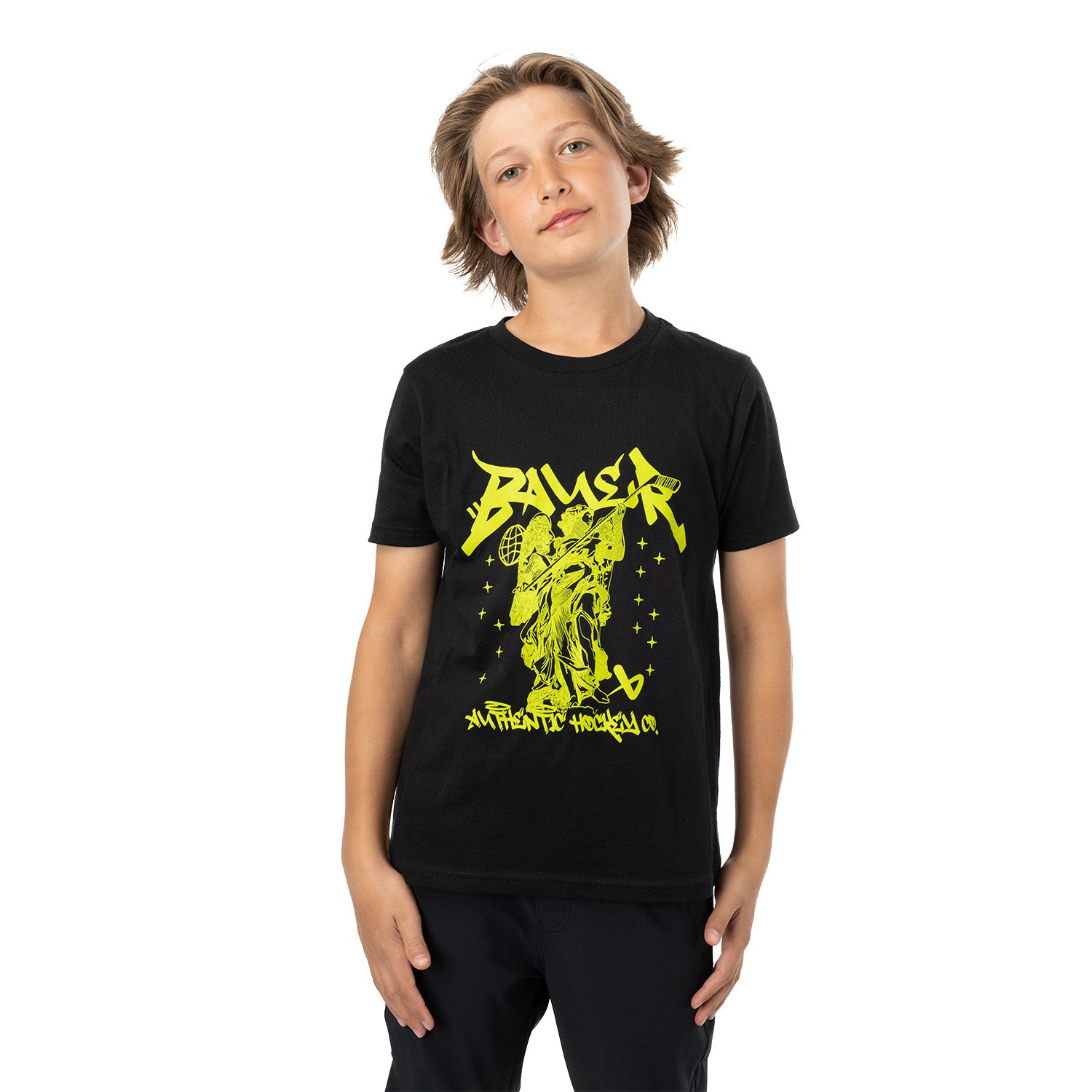 Bauer T-Shirt St. Hockey - schwarz/limetten grün - Yth.