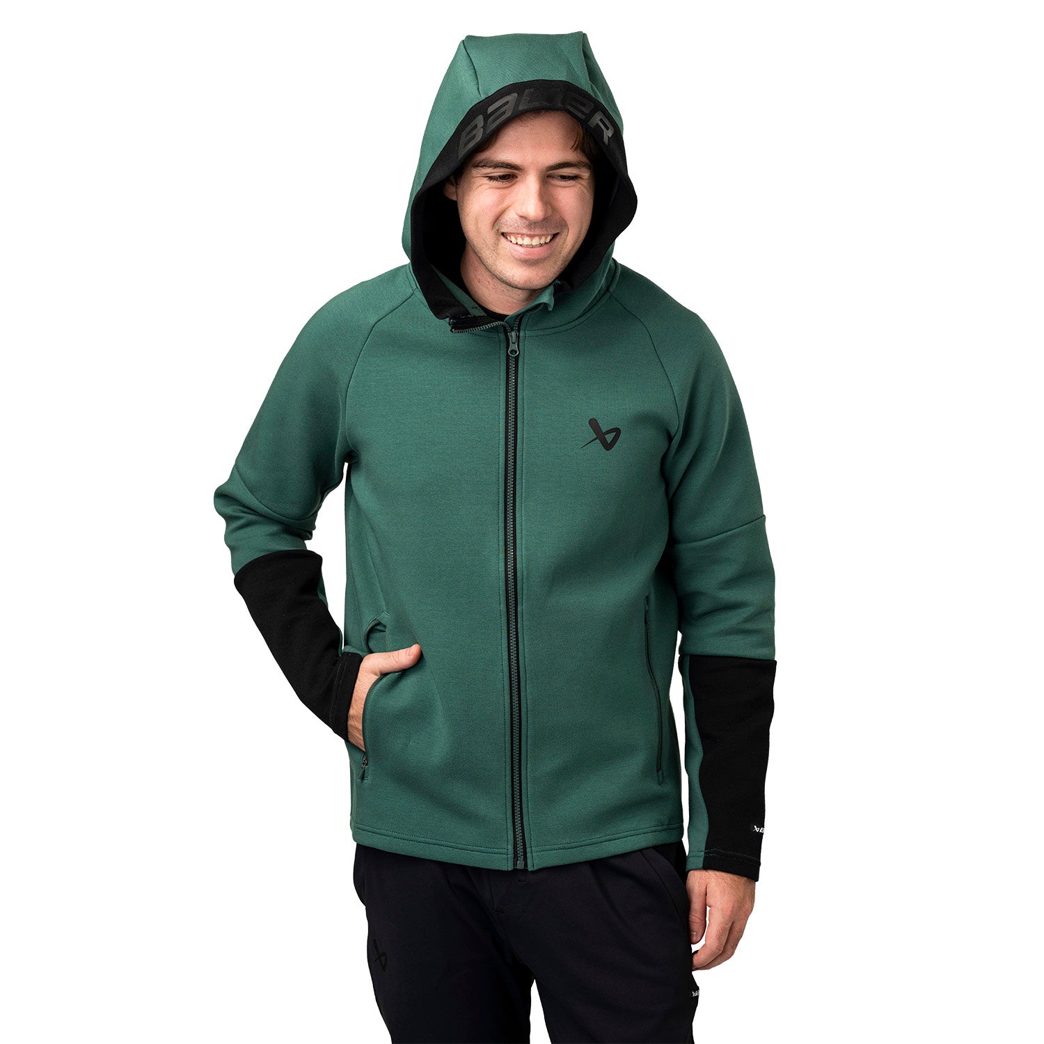 Bauer FLC Full Zip Colorblock - grün - Sr.