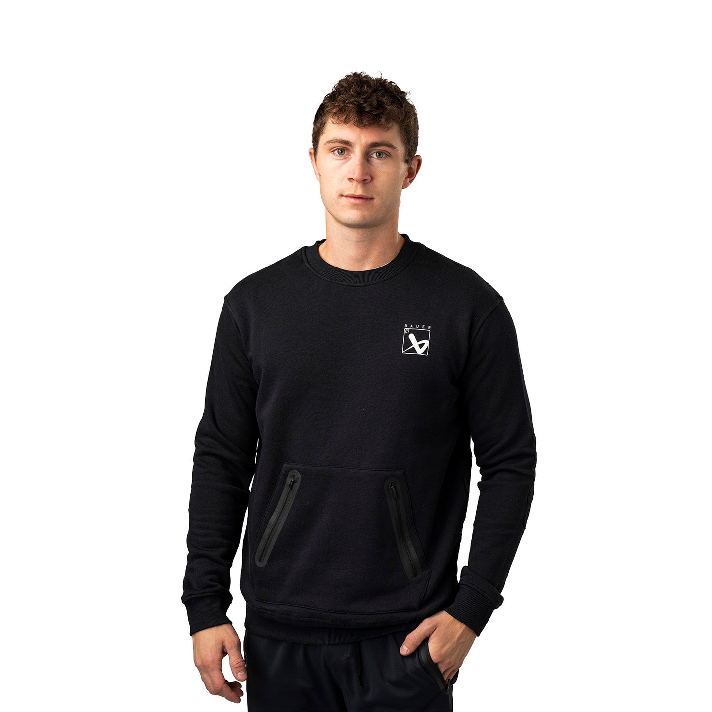 Bauer Quilted Crew - schwarz - Sr.