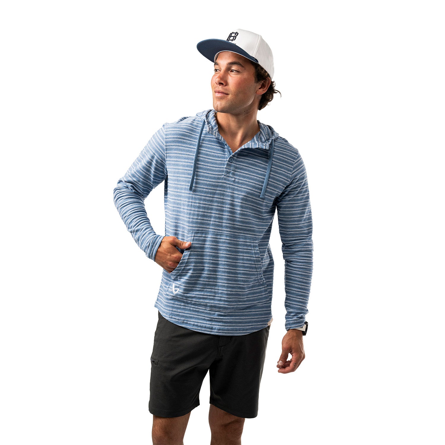 Bauer Lightweight Stripe Hoodie - blue horizon - Sr.