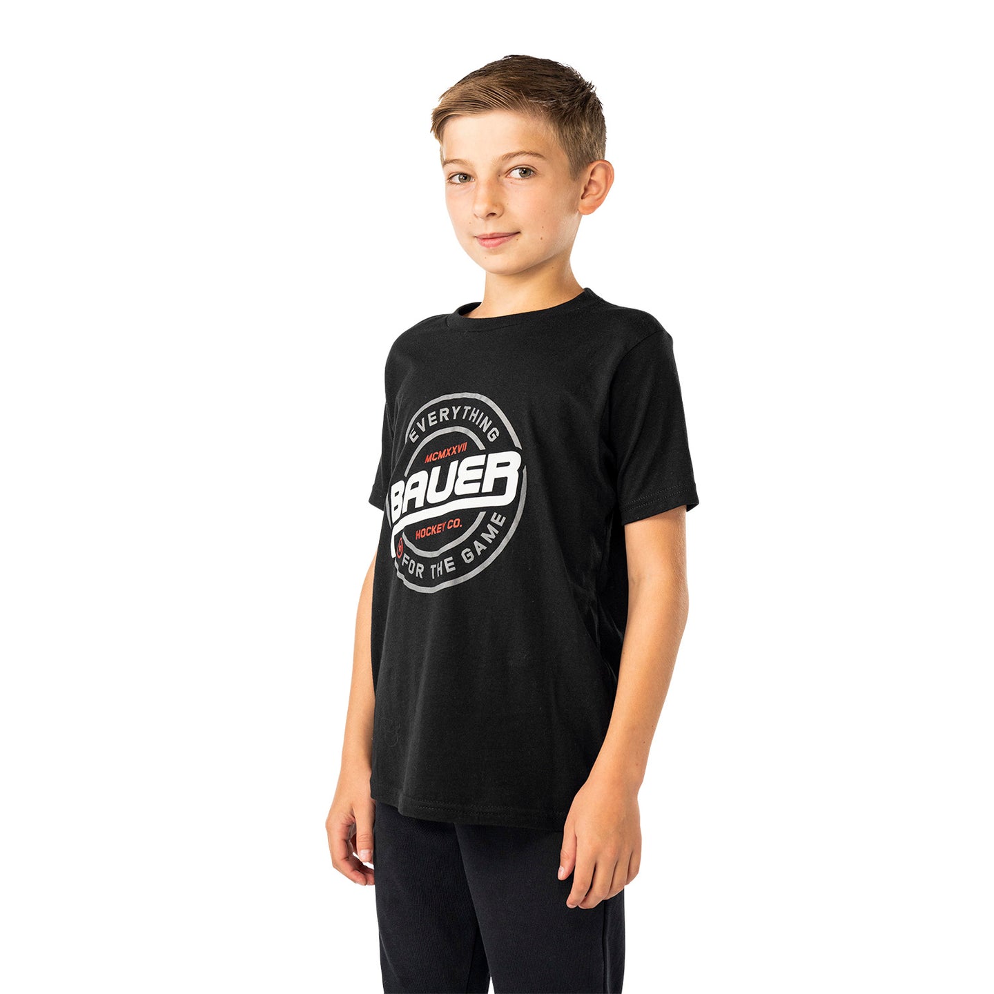 Bauer Graphic Tee - schwarz - Yth.