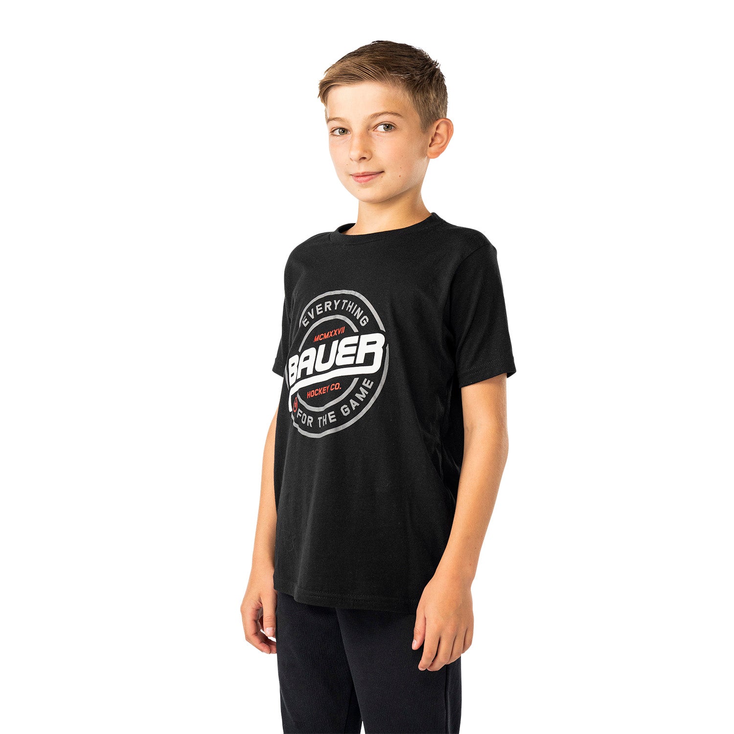 Bauer Graphic Tee - schwarz - Yth.