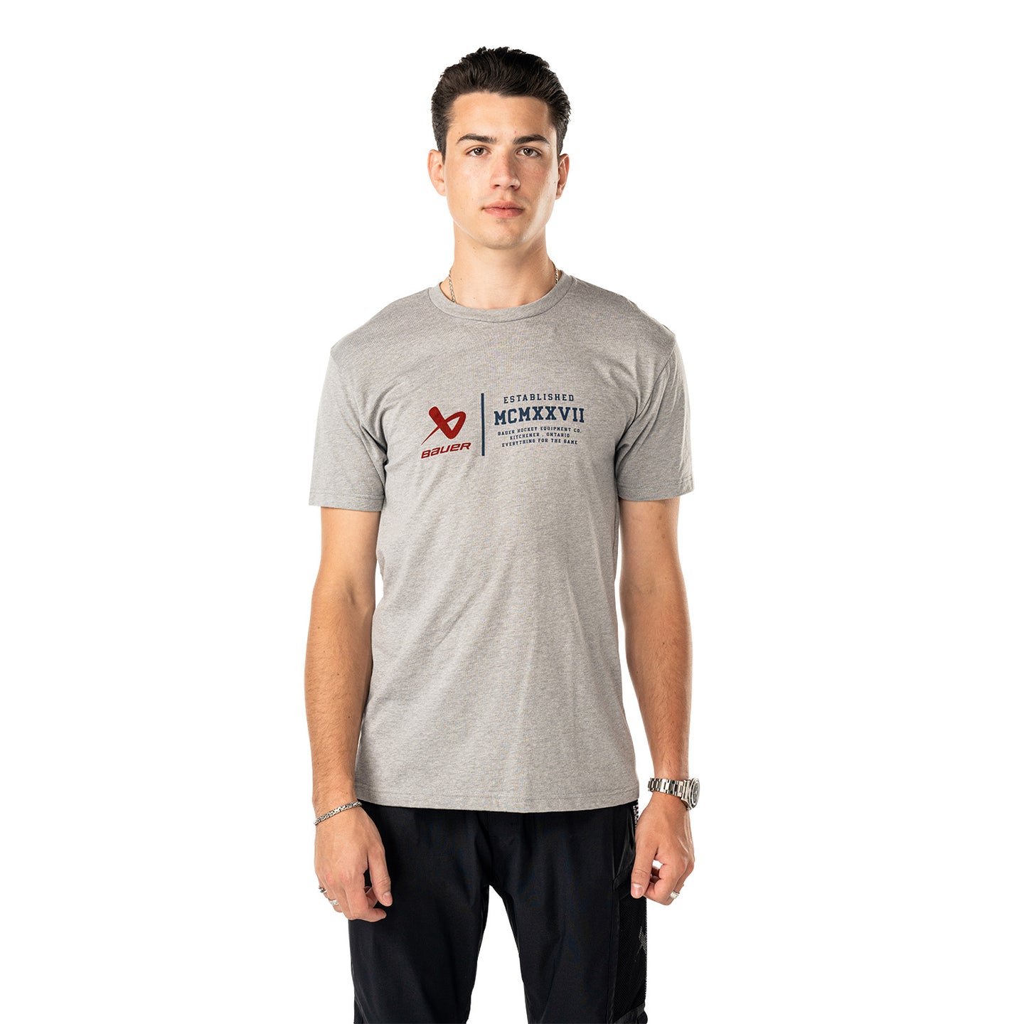 Bauer SS Graphic Tee - grau meliert - Sr.