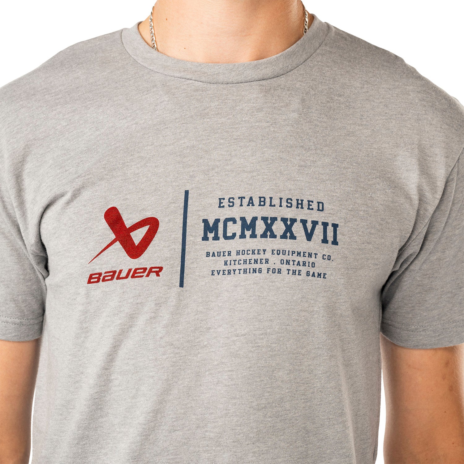 Bauer SS Graphic Tee - grau meliert - Sr.