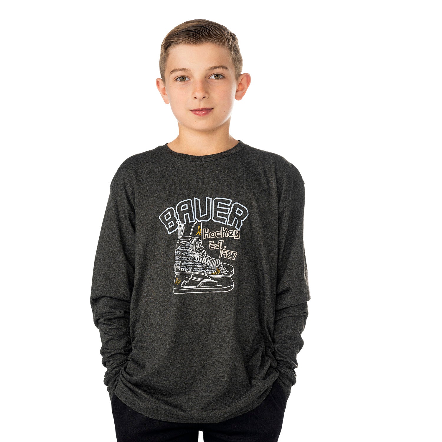 Bauer LS Graphic Tee - grau - Yth.
