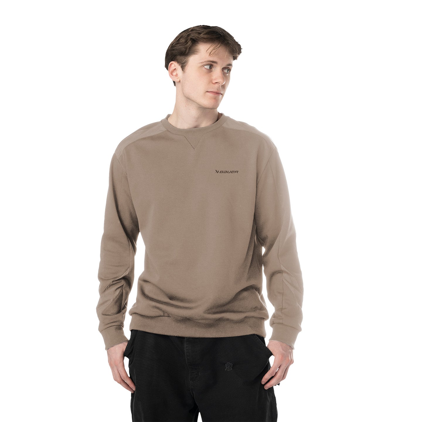 Bauer Knit Woven Crew - light taupe  - Sr.