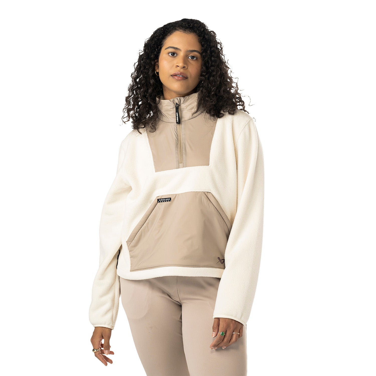 Bauer Damen Polarfleece 1/2 Zip - cremefarben - Sr.