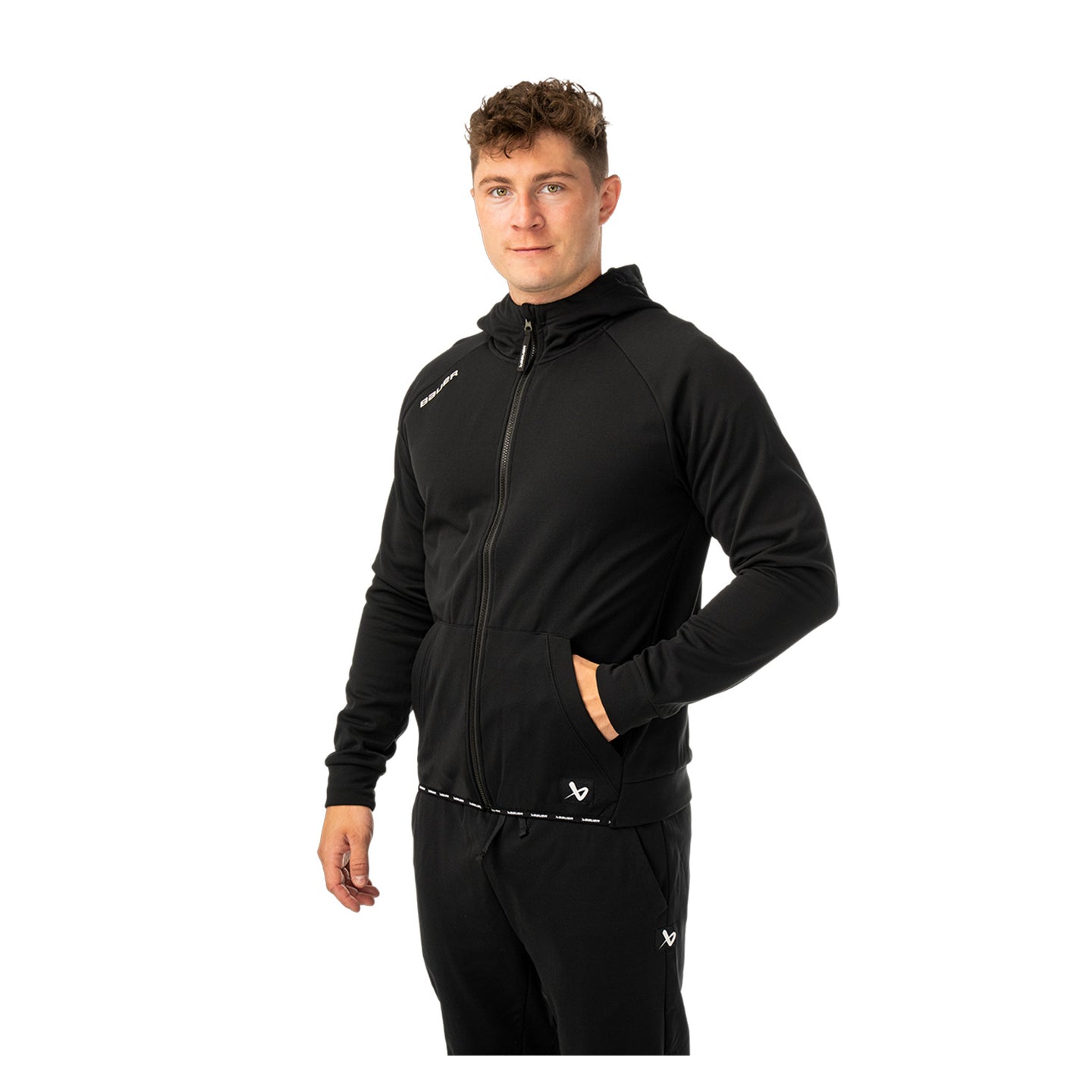BAUER Fleece Zip Hoodie Team - schwarz - Sr.
