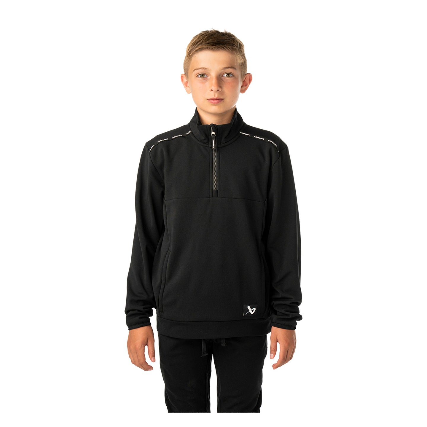 BAUER 1/2 Zip Fleece Team - schwarz - Yth.