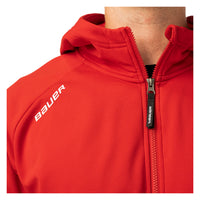BAUER Fleece Zip Hoodie Team - rot - Sr.